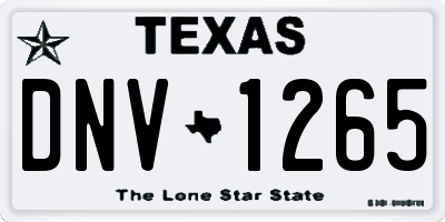 TX license plate DNV1265