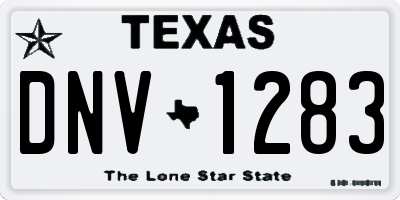 TX license plate DNV1283