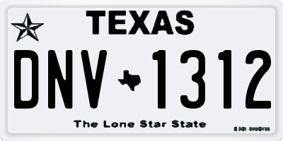 TX license plate DNV1312