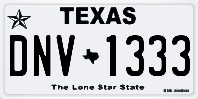 TX license plate DNV1333