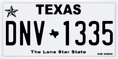 TX license plate DNV1335