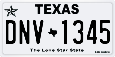 TX license plate DNV1345