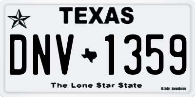 TX license plate DNV1359