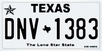 TX license plate DNV1383