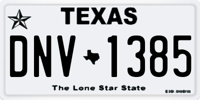 TX license plate DNV1385