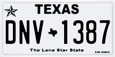 TX license plate DNV1387