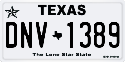 TX license plate DNV1389