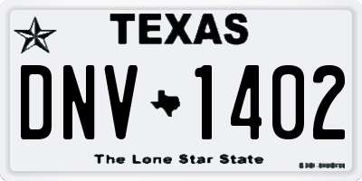 TX license plate DNV1402