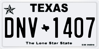 TX license plate DNV1407