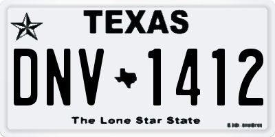 TX license plate DNV1412