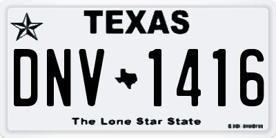TX license plate DNV1416