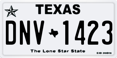 TX license plate DNV1423