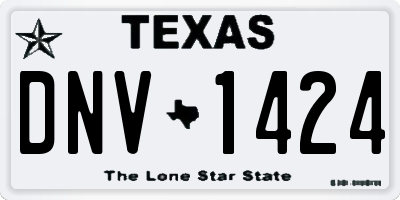 TX license plate DNV1424