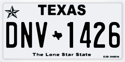 TX license plate DNV1426