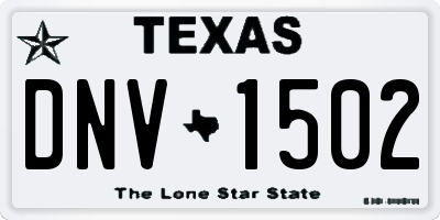 TX license plate DNV1502