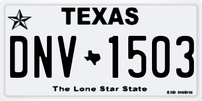 TX license plate DNV1503