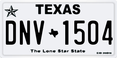 TX license plate DNV1504