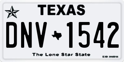 TX license plate DNV1542