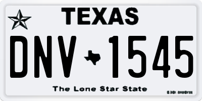 TX license plate DNV1545