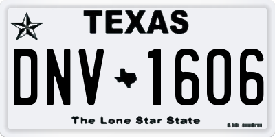 TX license plate DNV1606