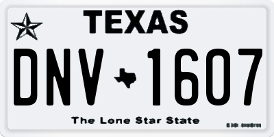 TX license plate DNV1607