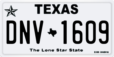 TX license plate DNV1609