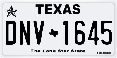 TX license plate DNV1645