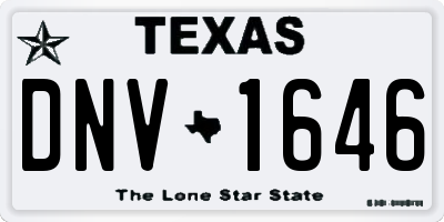 TX license plate DNV1646