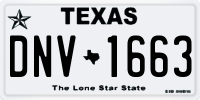 TX license plate DNV1663