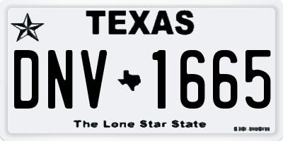 TX license plate DNV1665