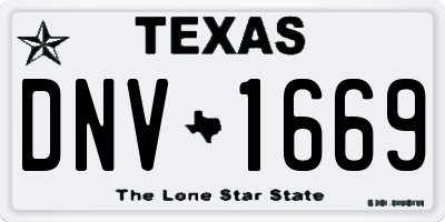 TX license plate DNV1669