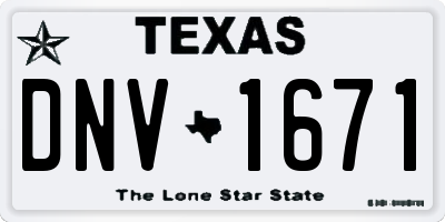 TX license plate DNV1671