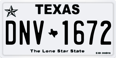 TX license plate DNV1672