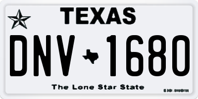 TX license plate DNV1680