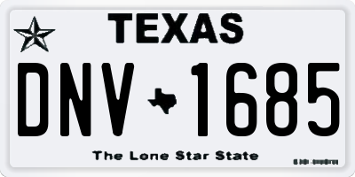 TX license plate DNV1685
