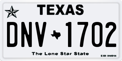 TX license plate DNV1702