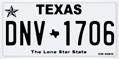 TX license plate DNV1706