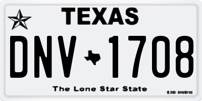 TX license plate DNV1708