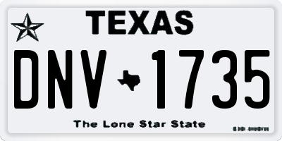 TX license plate DNV1735