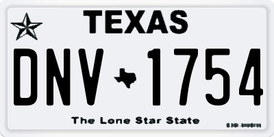 TX license plate DNV1754