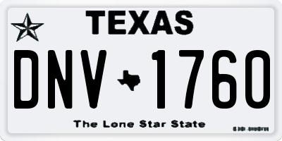 TX license plate DNV1760