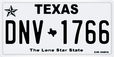 TX license plate DNV1766