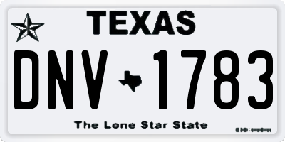 TX license plate DNV1783