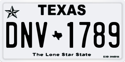 TX license plate DNV1789