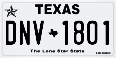 TX license plate DNV1801