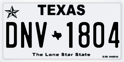 TX license plate DNV1804