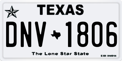 TX license plate DNV1806