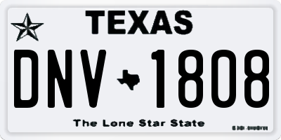 TX license plate DNV1808