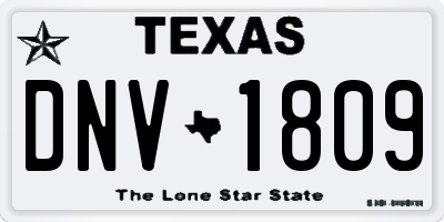 TX license plate DNV1809