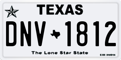 TX license plate DNV1812
